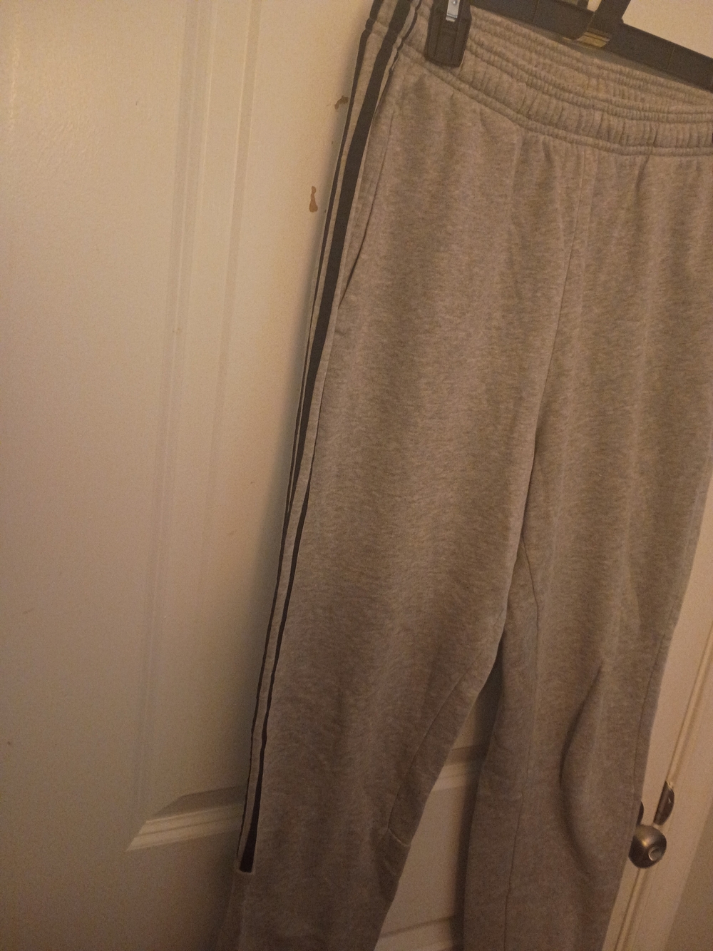 adidas Gray SweatPants with Black Side Stripes - Picture 3 of 7